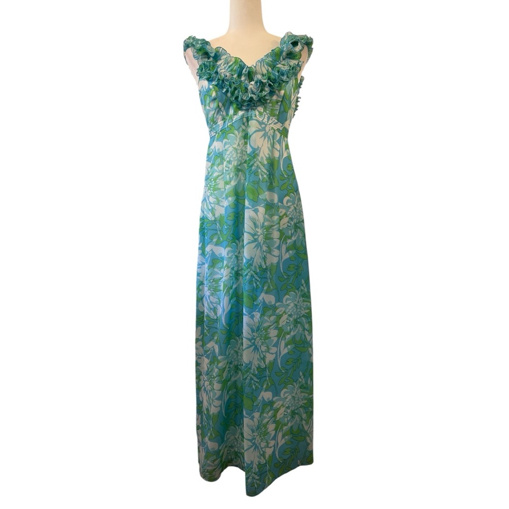 EUC Lilly Pulitzer Chiffon Maxi Ruffle Empire Waist Size 6
